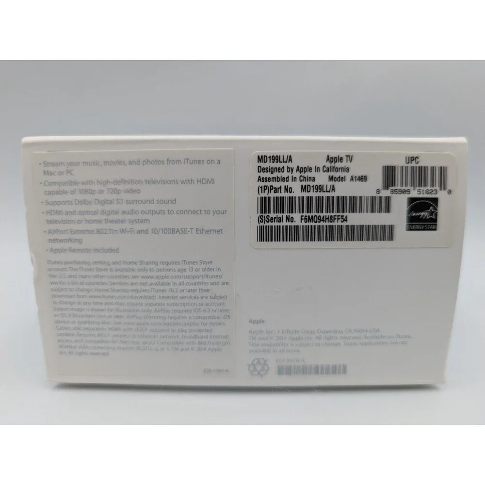 Apple TV 3rd Generation HDMI 1080p FHD Media Streamer - Black (MD199LL/A) Tested